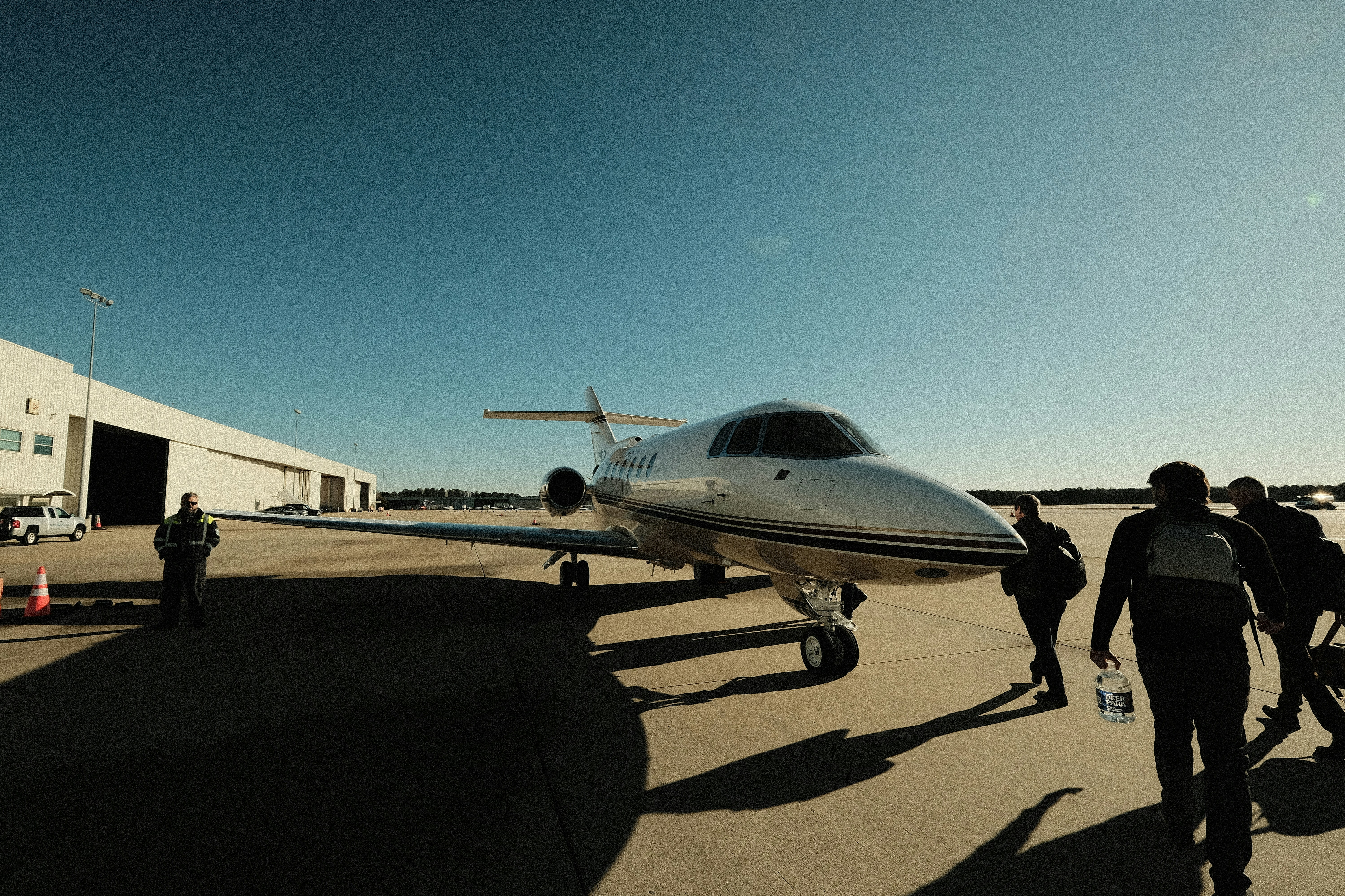Private jet on a bush airstrip